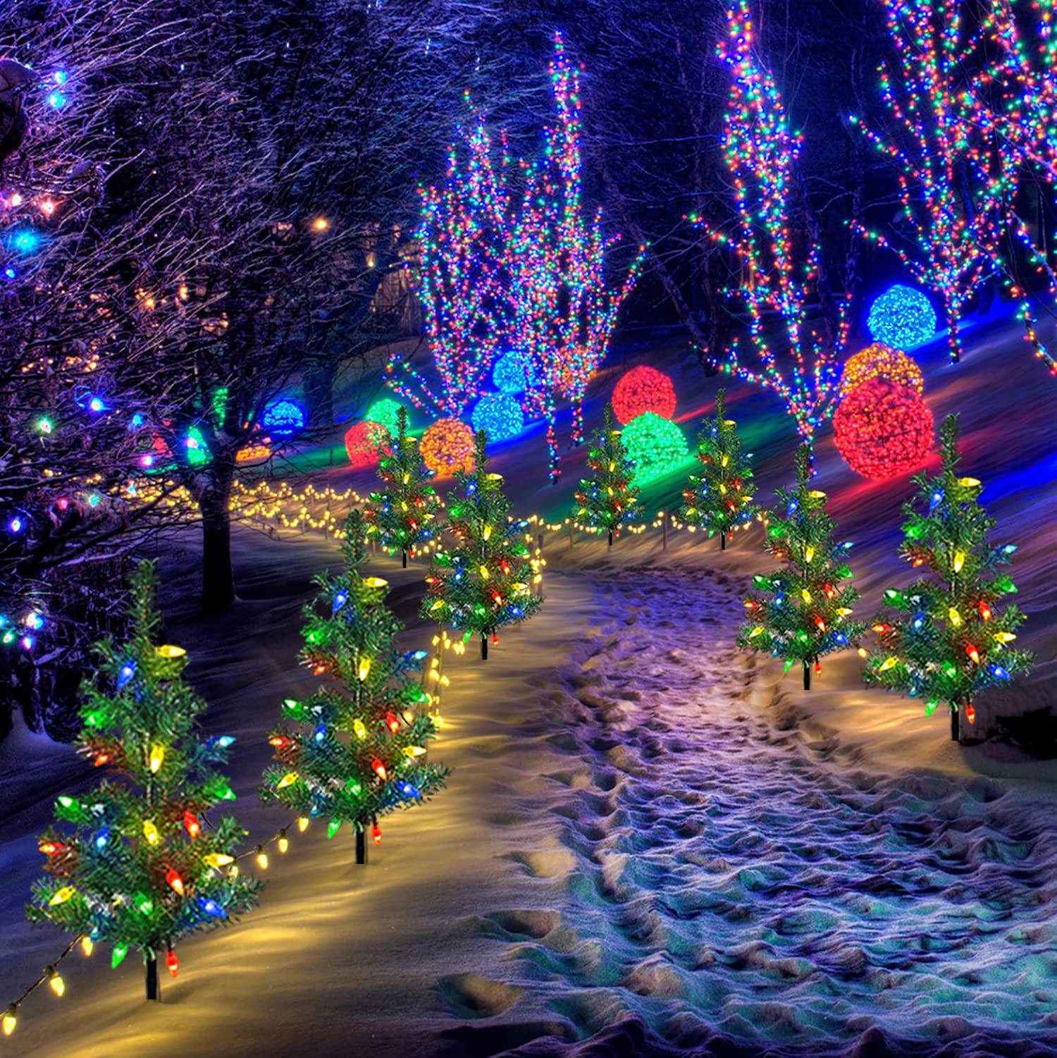 Solar Christmas Tree Outdoor Courtyard Decoration Landscape Lamp image 7