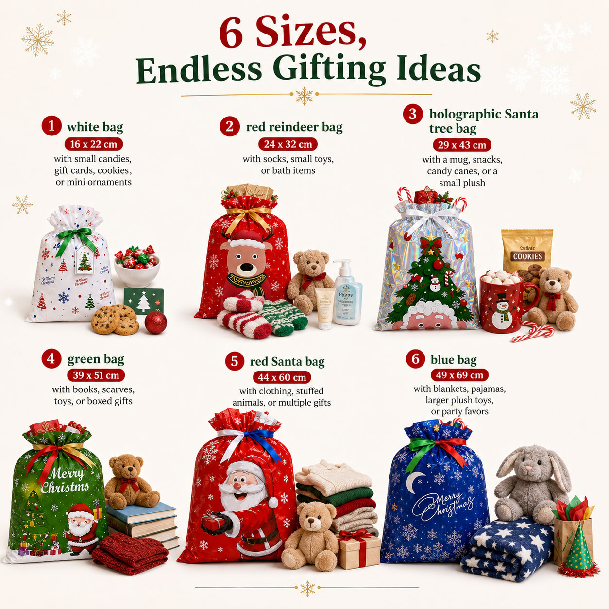 Pull-string Tied Pocket Christmas Gift Bag image 59