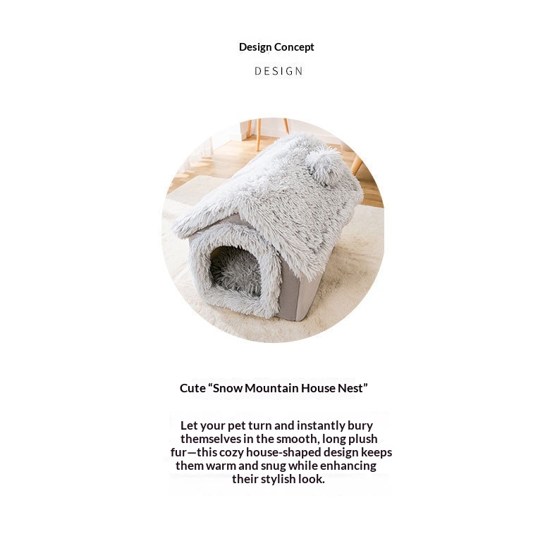 Plush Snowflake House Cat Bed Dog Bed detail photo 1