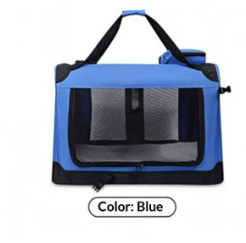 Large-capacity Portable Foldable Pet Carrier For Car Use - Large-capacity Portable Foldable Pet Carrier For Car Use Blue S