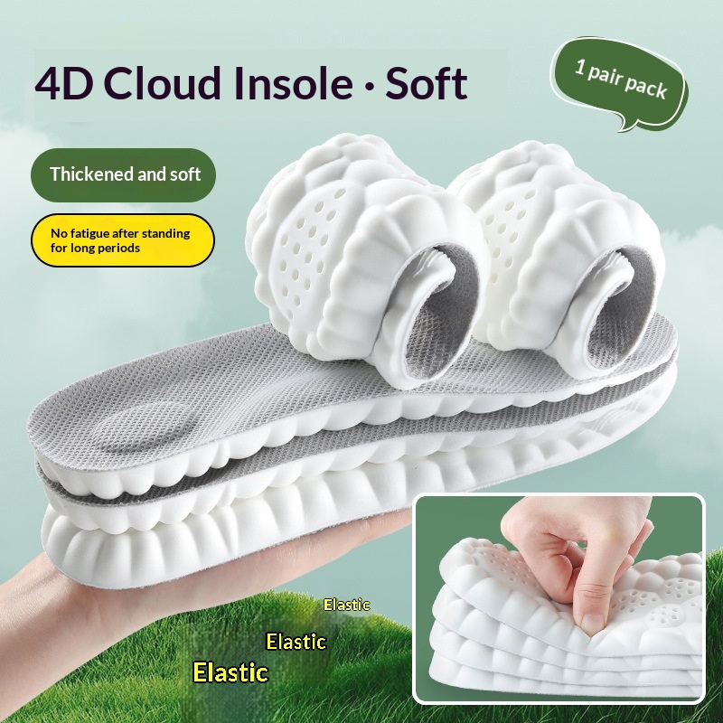 4D Cloud-like Insoles With A Squishy Cushioned Feel For Men And Women Ideal For Long Periods Of Standing