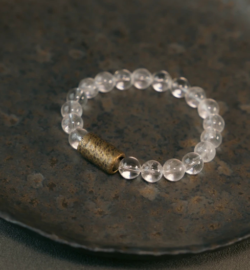 White Crystal Purple Phantom Bead Bracelet
