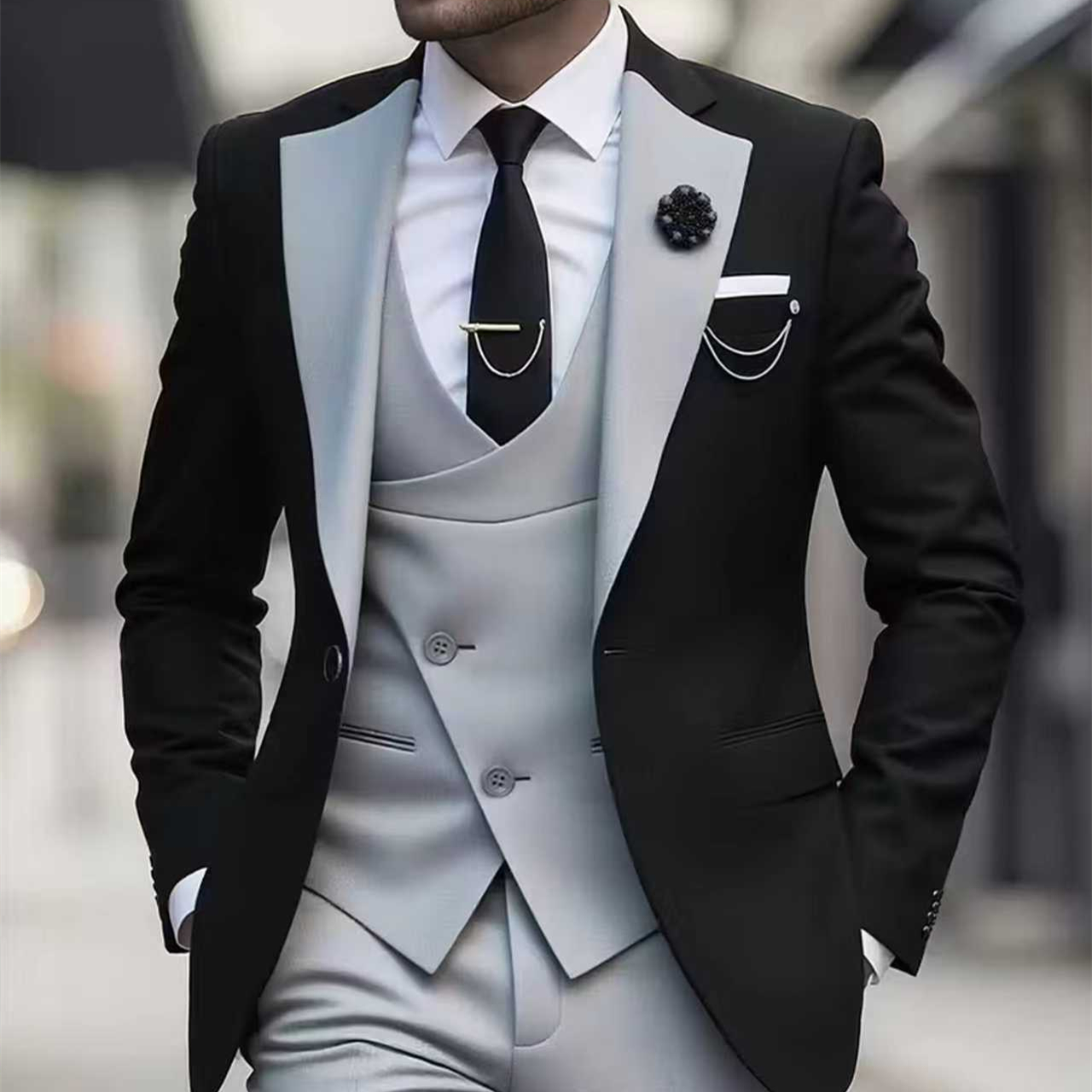 Three-piece Slim-fit Business Suit For Men
