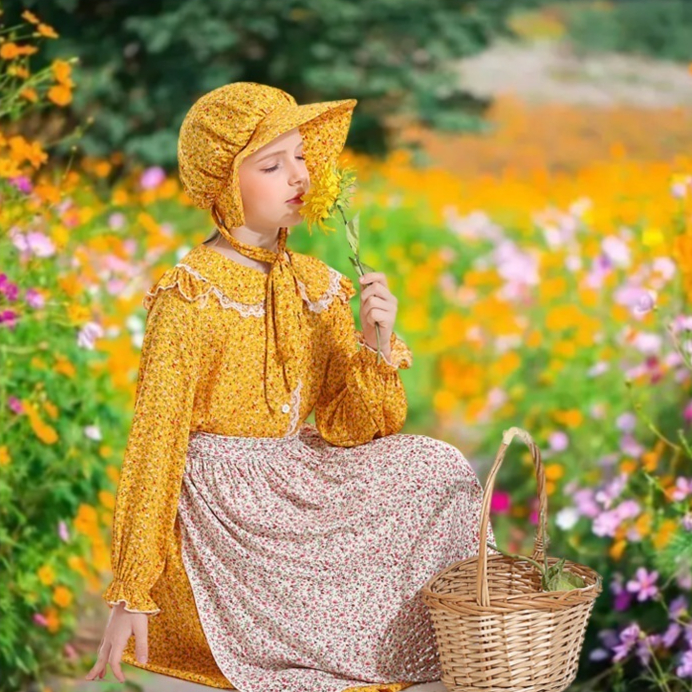 Floral Dress For Girls Halloween Stage Costume