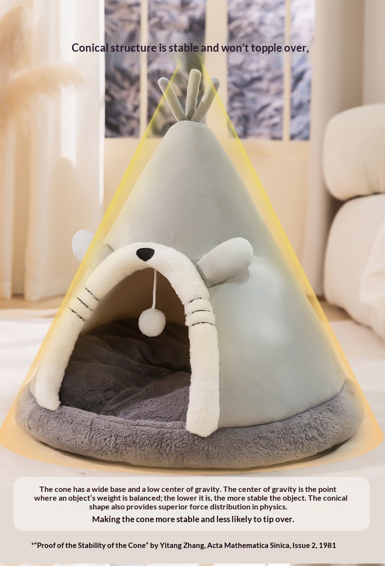 Triangular Yurt-style Cat Bed Small Dog Bed Pet Nest detail photo 5
