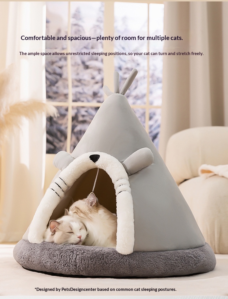 Triangular Yurt-style Cat Bed Small Dog Bed Pet Nest detail photo 7