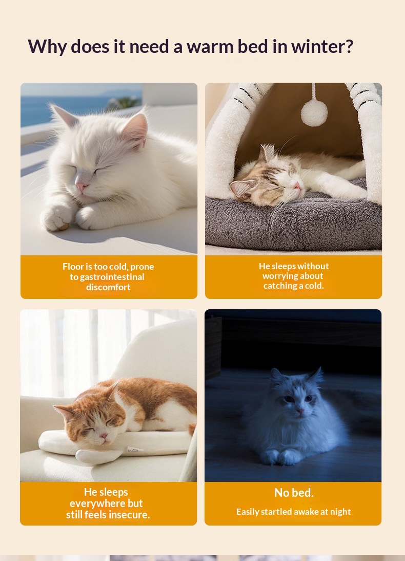 Triangular Yurt-style Cat Bed Small Dog Bed Pet Nest detail photo 6