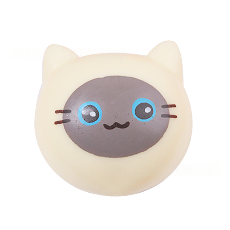 Cute Siamese Cat Flour Squeeze Ball Slow Rising Stress Relief Toy detail photo 1