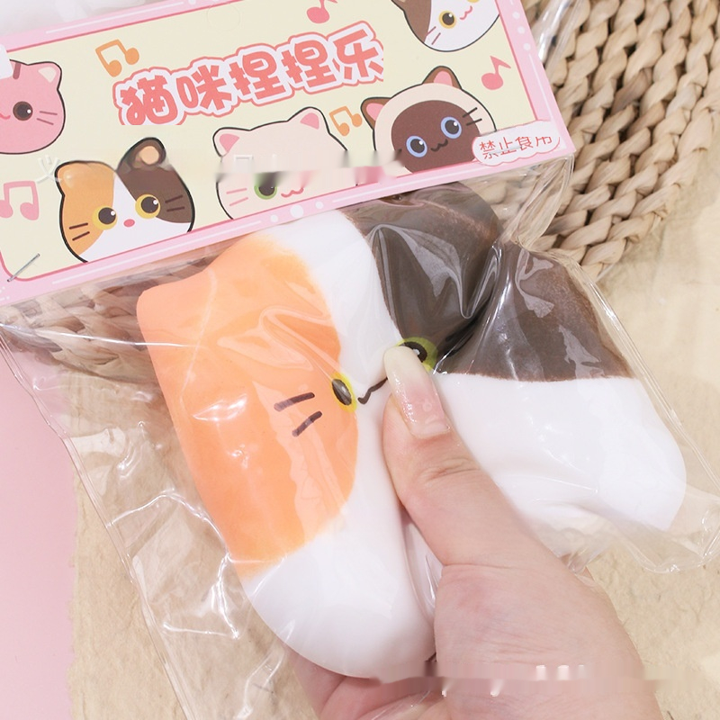 Cute Siamese Cat Flour Squeeze Ball Slow Rising Stress Relief Toy detail photo 2