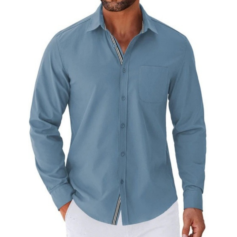Four-sided Stretch Iron-free Men's Long-sleeved Shirt