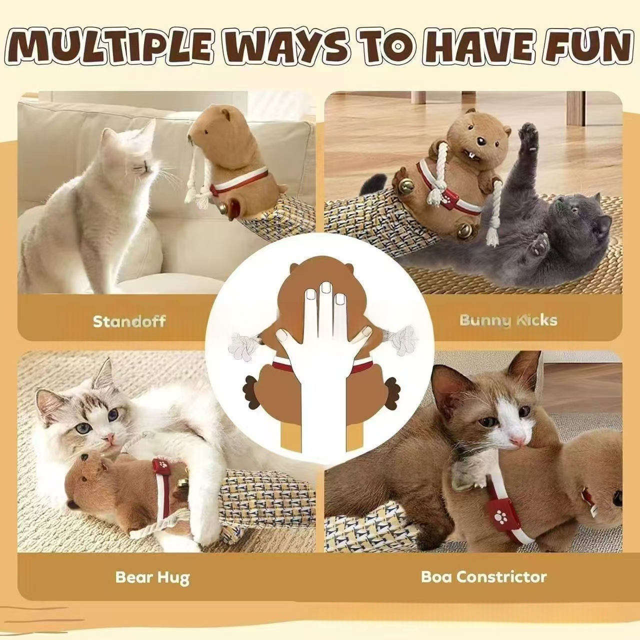 Cat Wrestling Gloves Safe Interactive Play Toy detail photo 3