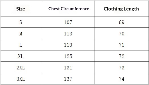 Zip-Front Jacket with Fluffy Collar - Supplier Chest and Length Size Chart S to 3XL