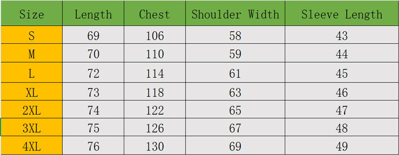 Colour-Block Pullover Hoodie - Supplier Length Chest Shoulder and Sleeve Size Chart S to 4XL