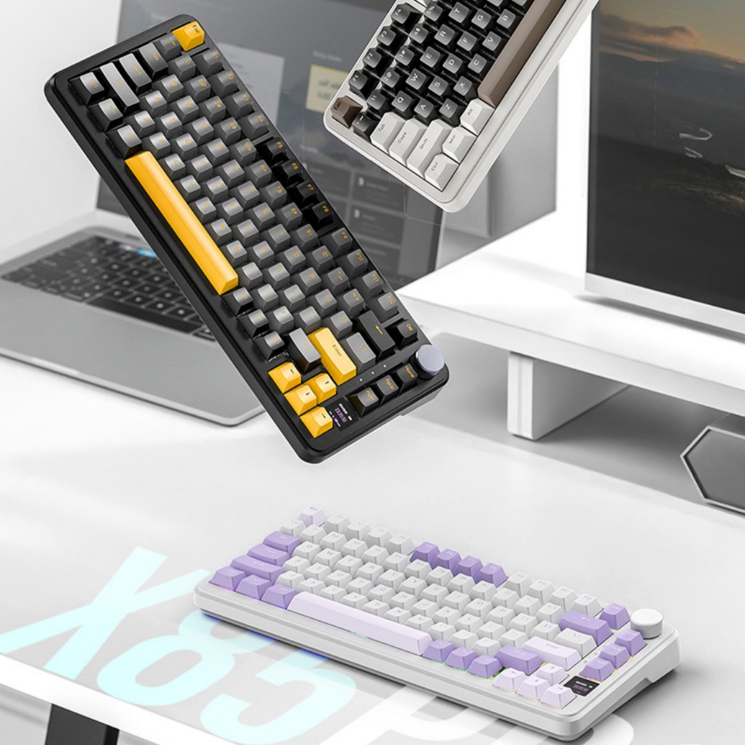 Three-mode RGB Bluetooth Wireless Backlit Display Mechanical Keyboard