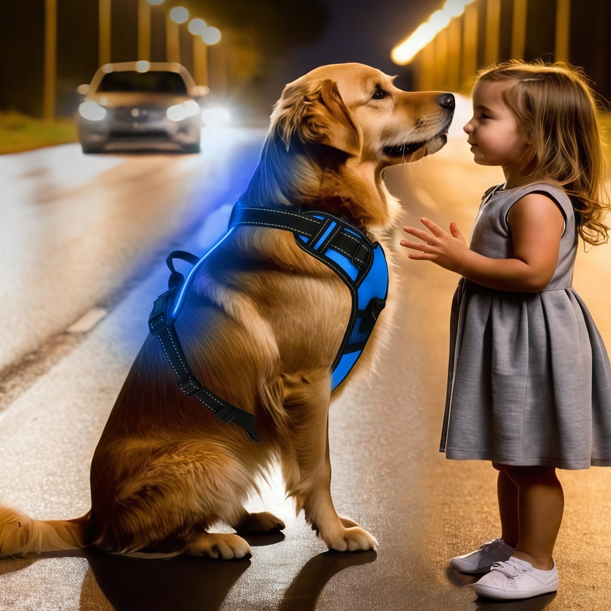 LED-Lit Rechargeable Anti-Escape Dog Harness