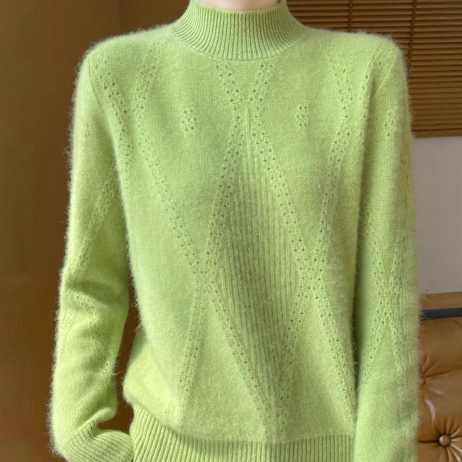 Thickened Hollow-out Knit Sweater For Women
