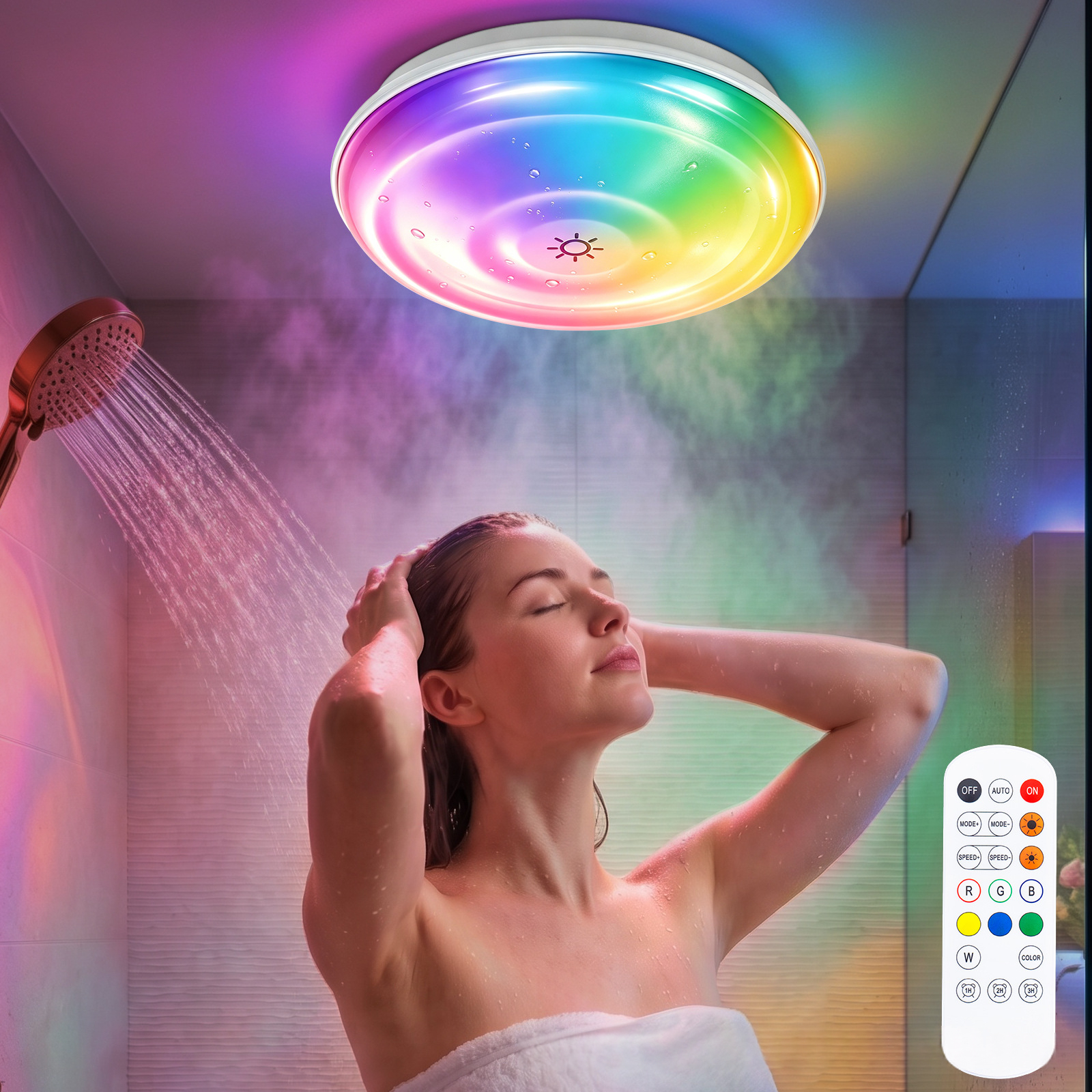 Magnetic Bathroom Wireless Remote-controlled Ambient Ceiling Light