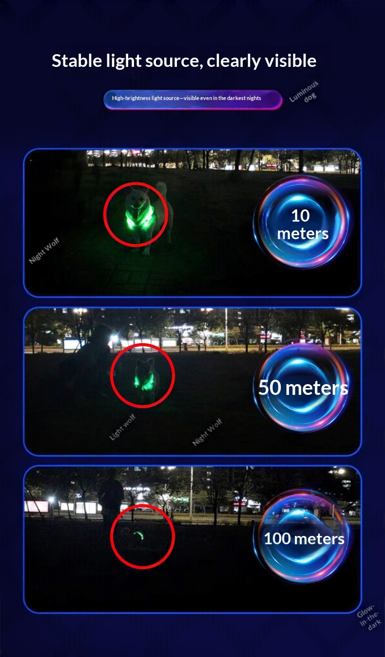 Glowing Dog Collar To Prevent Loss During Nighttime Walks detail photo 6