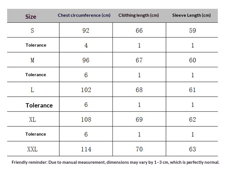 Original supplier centimetre size chart for burgundy two-button blazer, sizes S to XXL