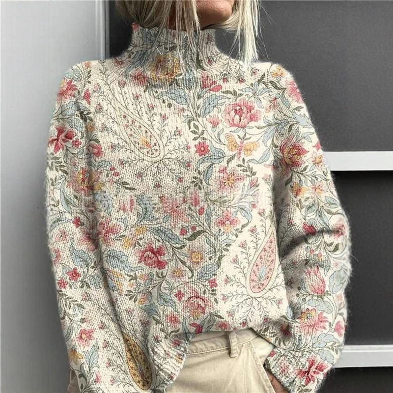 New Christmas Abstract Printing Casual Cloak Coat Cardigan - thumbnail