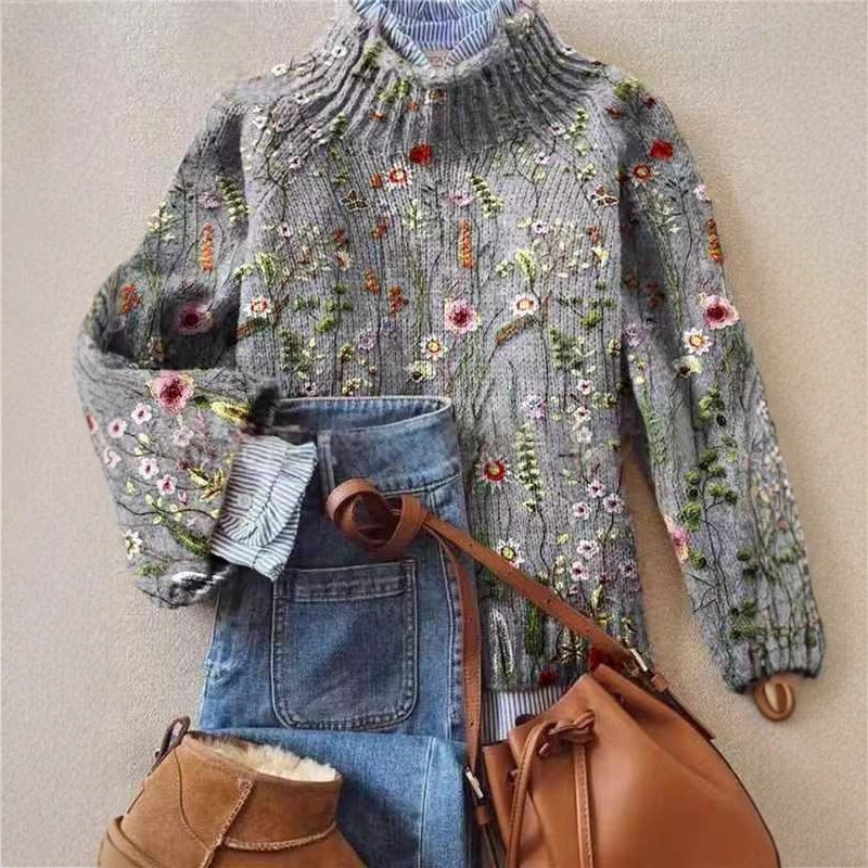 New Christmas Abstract Printing Casual Cloak Coat Cardigan - thumbnail