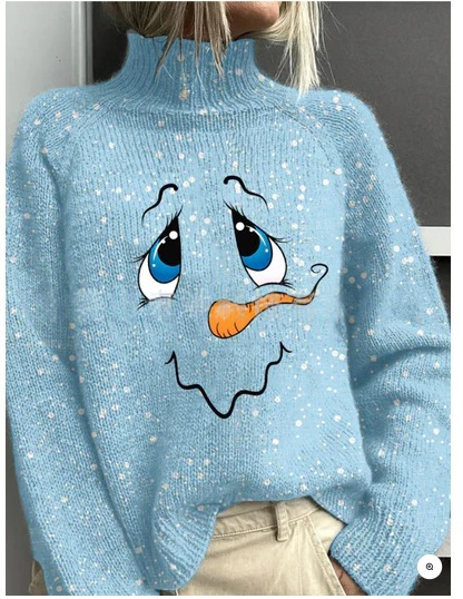 New Christmas Abstract Printing Casual Cloak Coat Cardigan - thumbnail
