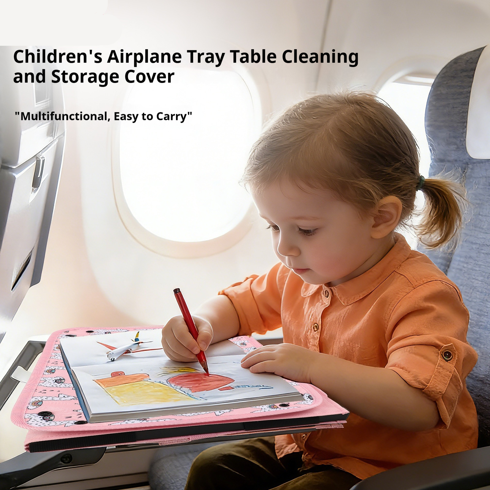 Children's Airplane Travel Tray Cleaning Toy Storage Bag
