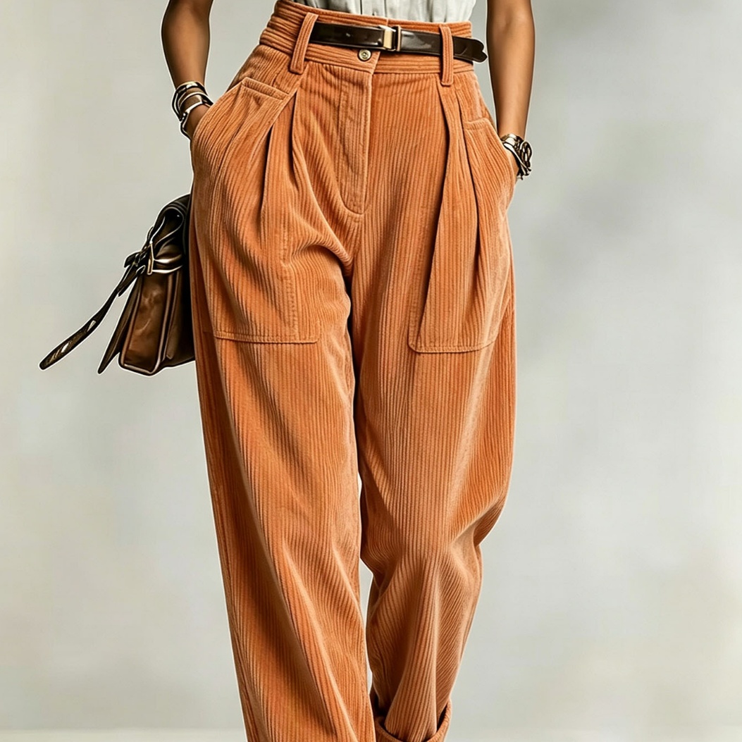 Women's Loose-fitting Straight-leg High-waisted Casual Pants