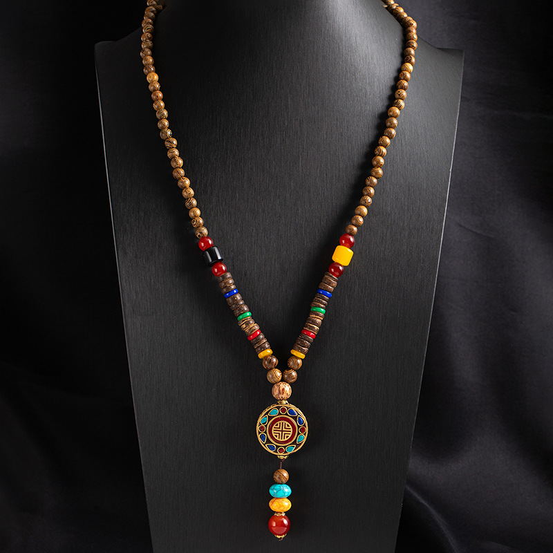 Nepalese Tribal Totem Vintage Sweater Necklace