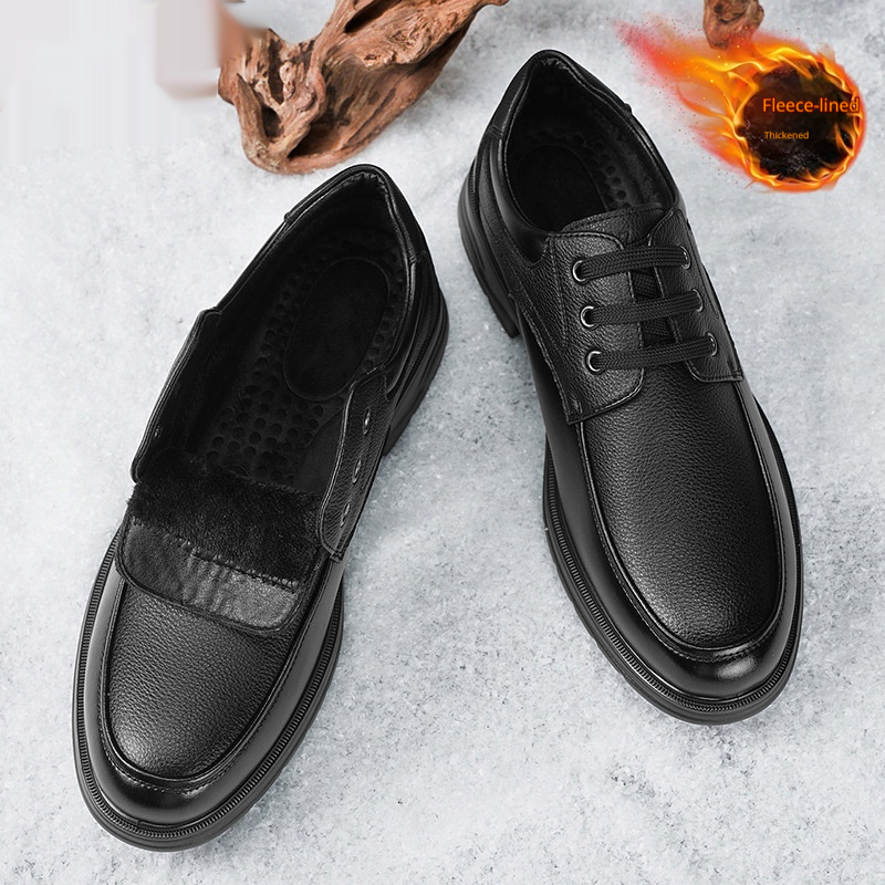 New Fleece-lined Thickened Warm Mens Shoes