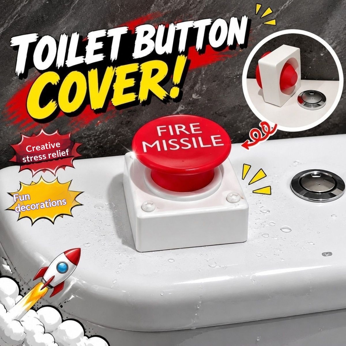 Creative Missile Toilet Button Stress Relief Toy