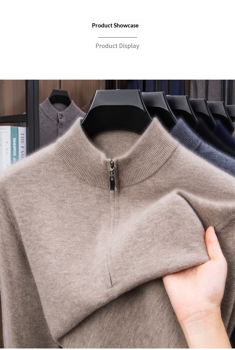 Men's Wool Half-Zip Stand-Collar Jumper image 18