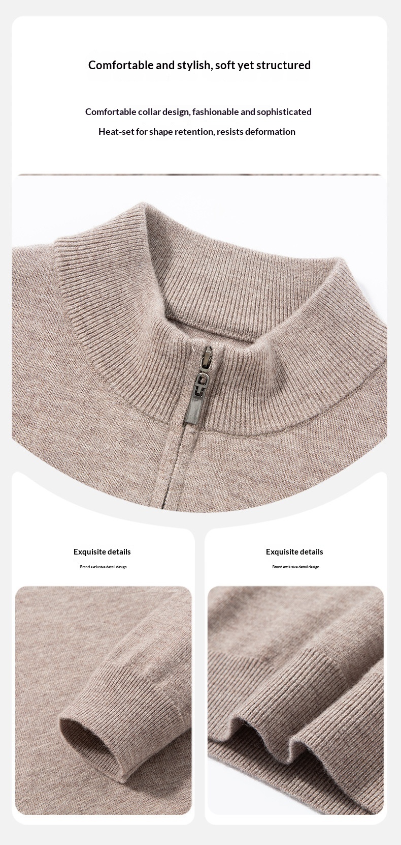 Men's Wool Half-Zip Stand-Collar Jumper image 5