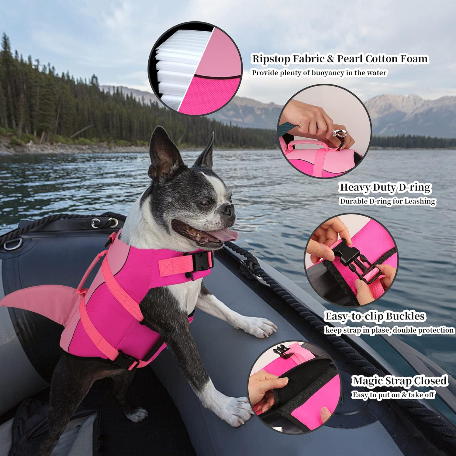 Outdoor Swimming Shark Large Dog Life Jacket