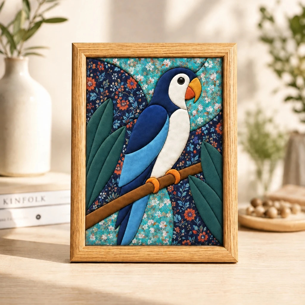 Creative Animal Bird Silk Color Patchwork Painting