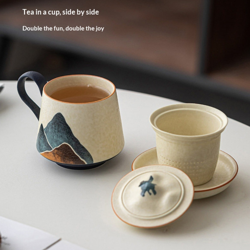 Set de cești și farfurii ceramice Latte Art