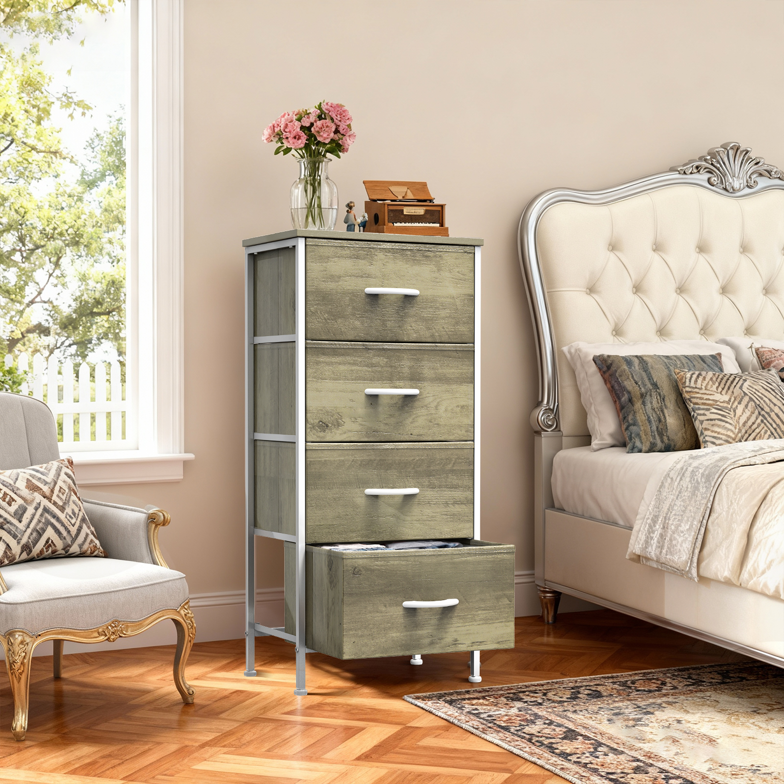 Wooden Top Cabinet Night Stand Dresser For Closet image 45