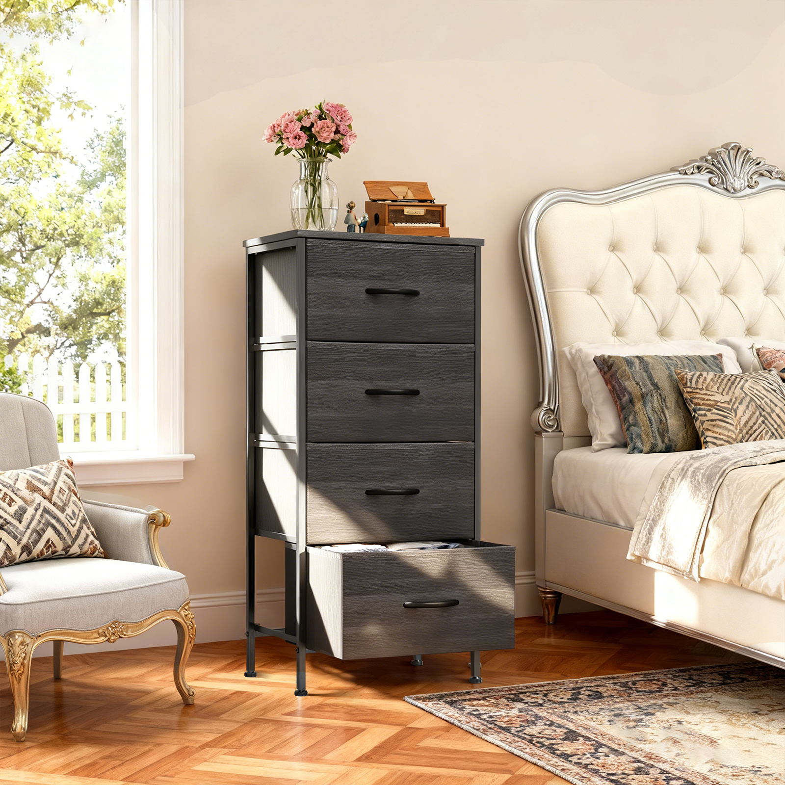 Wooden Top Cabinet Night Stand Dresser For Closet image 31
