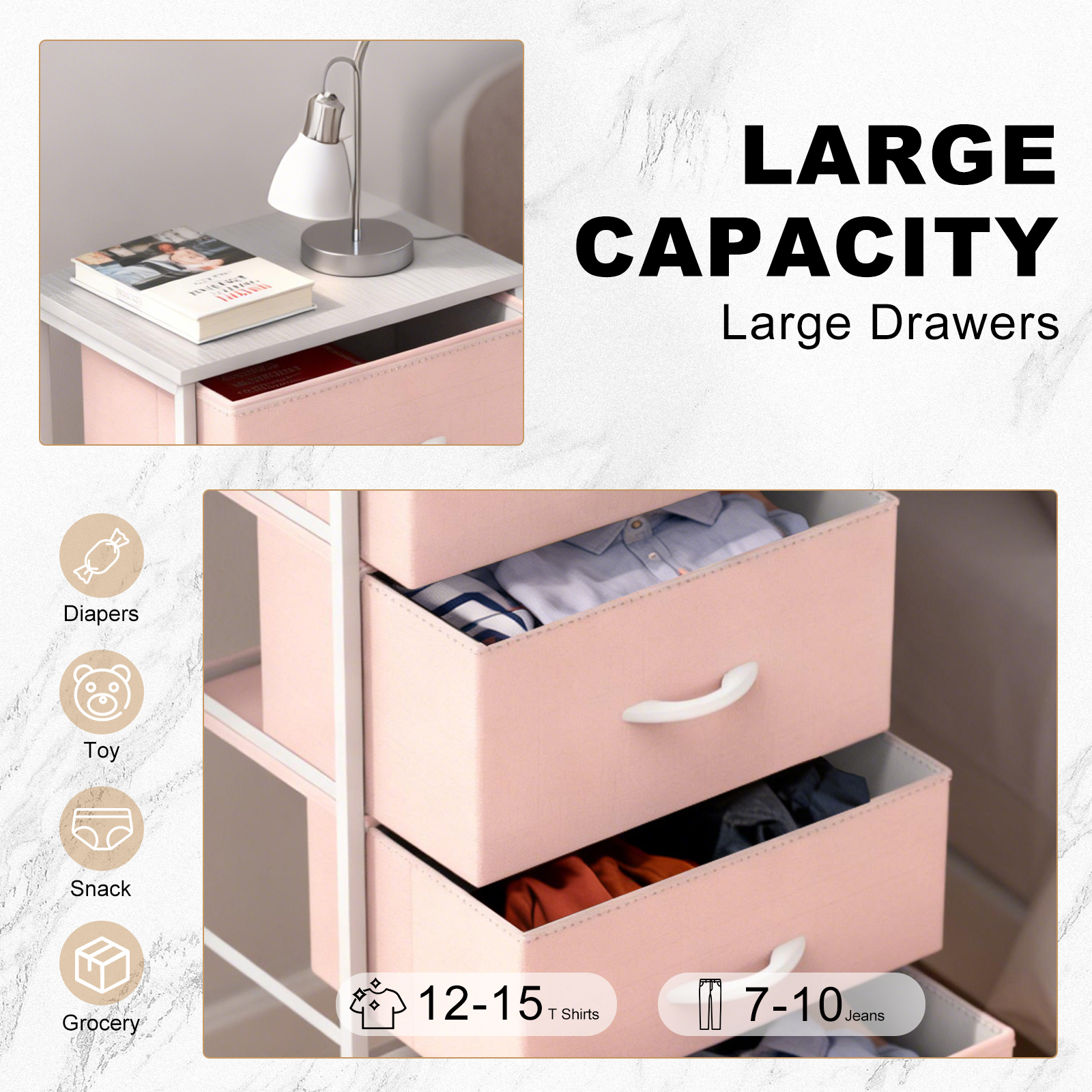 Wooden Top Cabinet Night Stand Dresser For Closet image 8