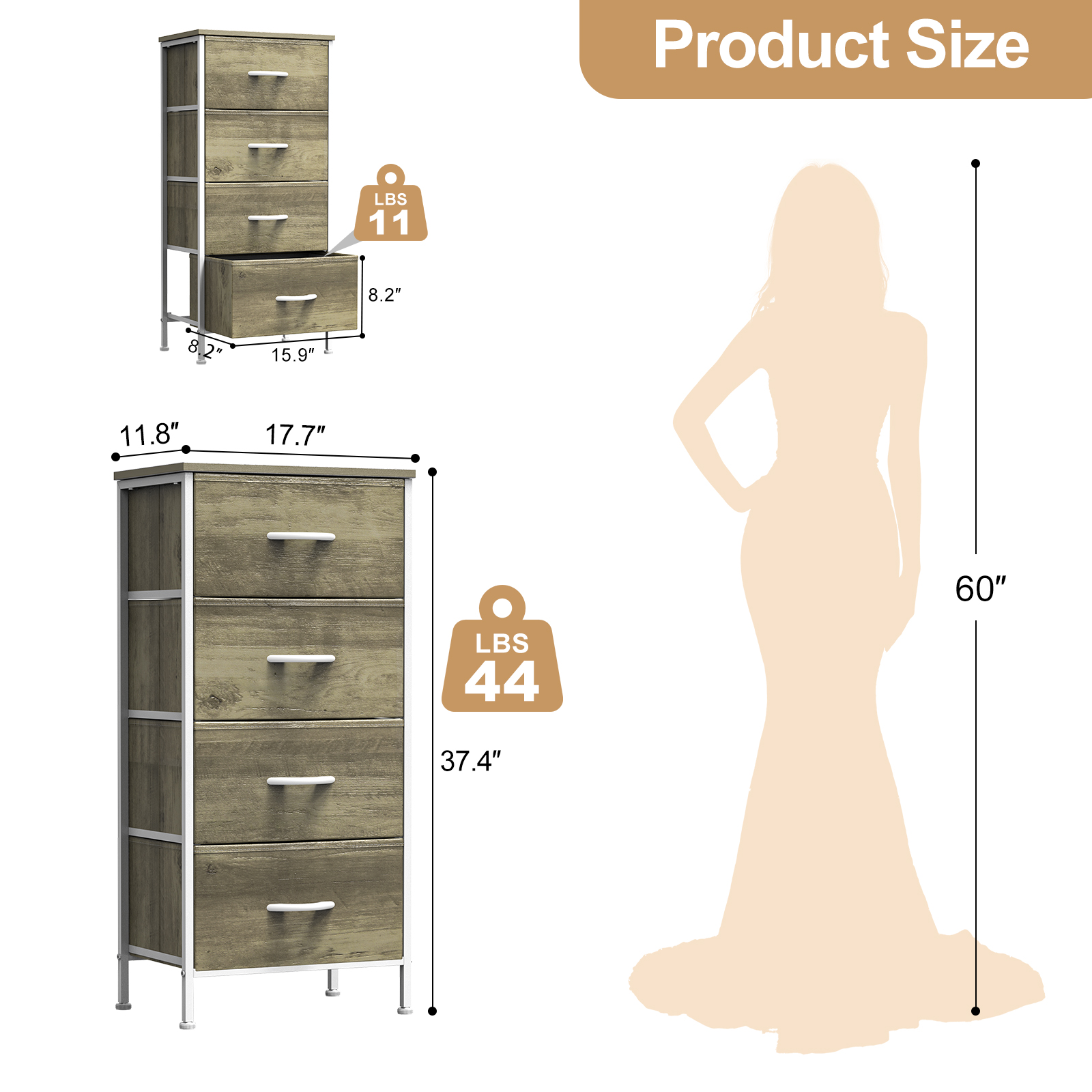 Wooden Top Cabinet Night Stand Dresser For Closet image 44
