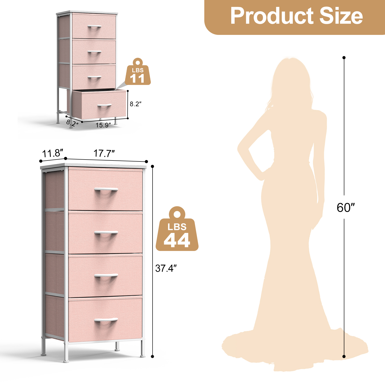 Wooden Top Cabinet Night Stand Dresser For Closet image 5