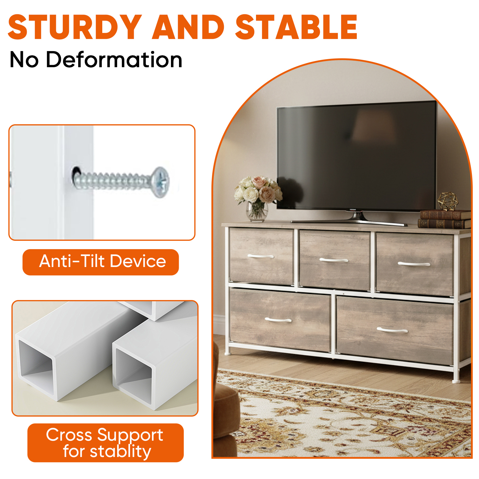 Wooden Top Cabinet Night Stand Dresser For Closet image 52