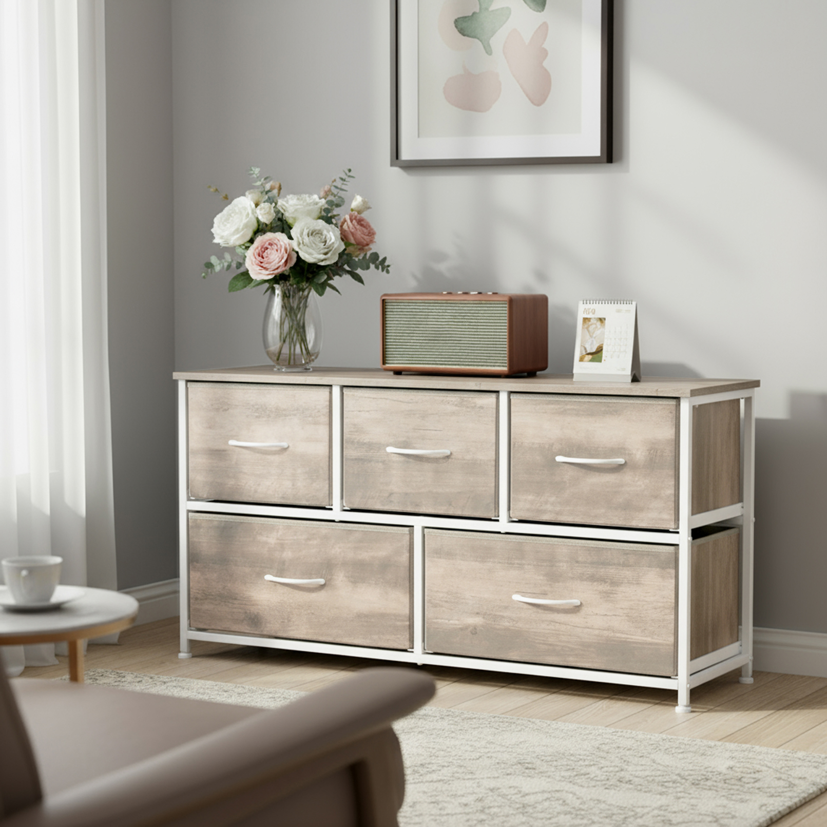 Wooden Top Cabinet Night Stand Dresser For Closet image 48