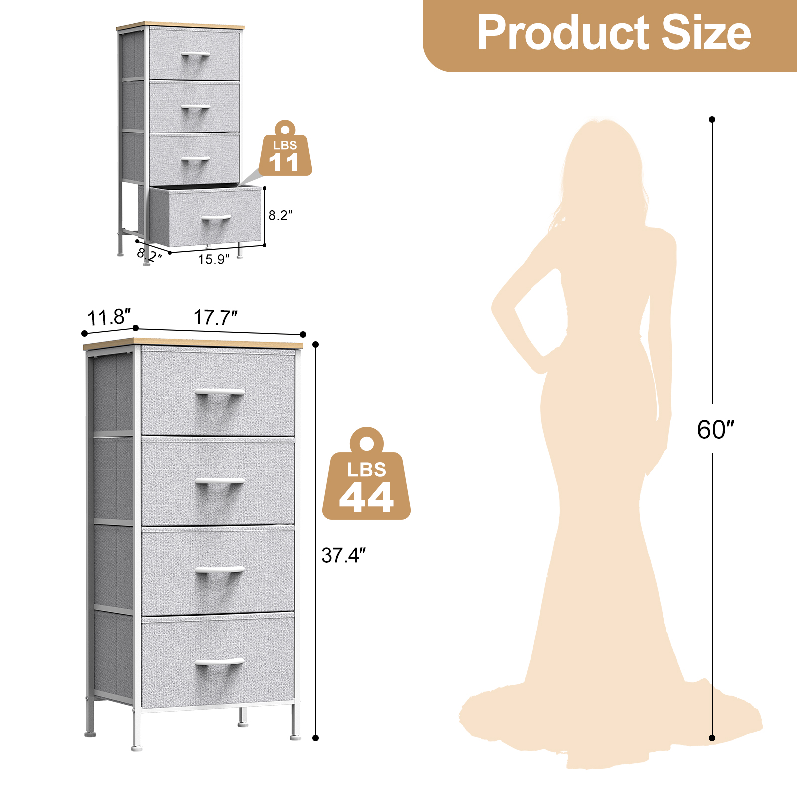 Wooden Top Cabinet Night Stand Dresser For Closet image 22