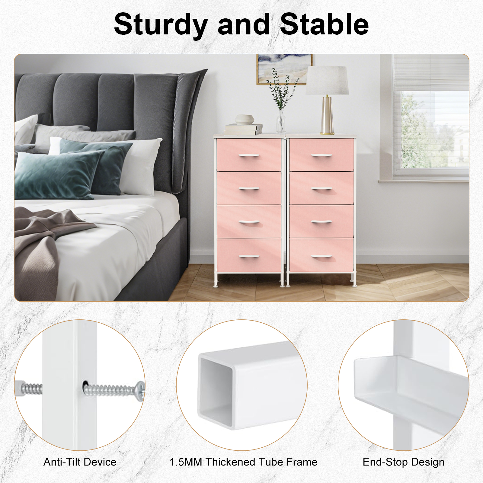 Wooden Top Cabinet Night Stand Dresser For Closet image 3