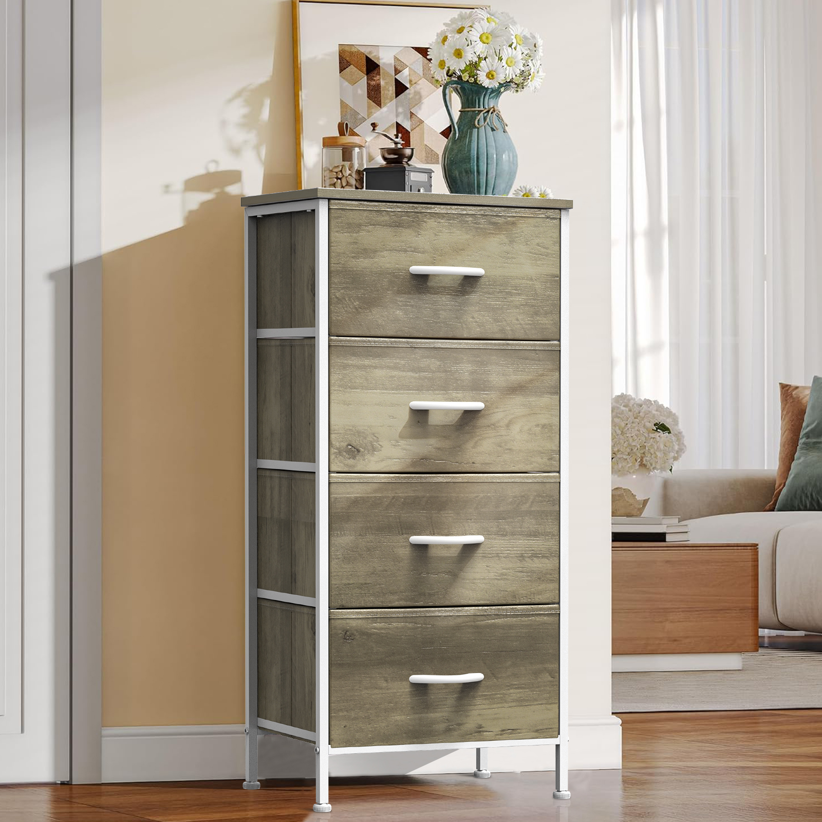Wooden Top Cabinet Night Stand Dresser For Closet image 42
