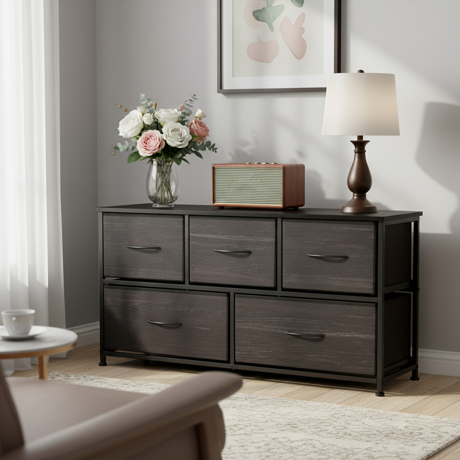 Wooden Top Cabinet Night Stand Dresser For Closet image 38