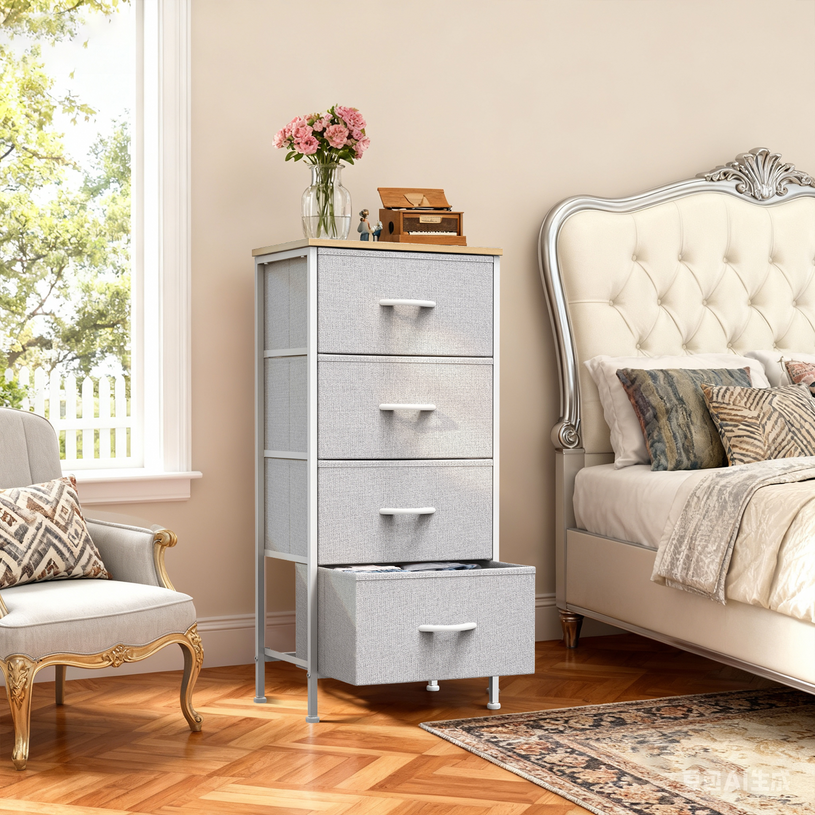 Wooden Top Cabinet Night Stand Dresser For Closet image 19