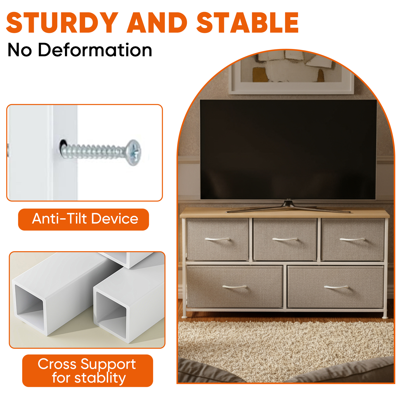 Wooden Top Cabinet Night Stand Dresser For Closet image 26