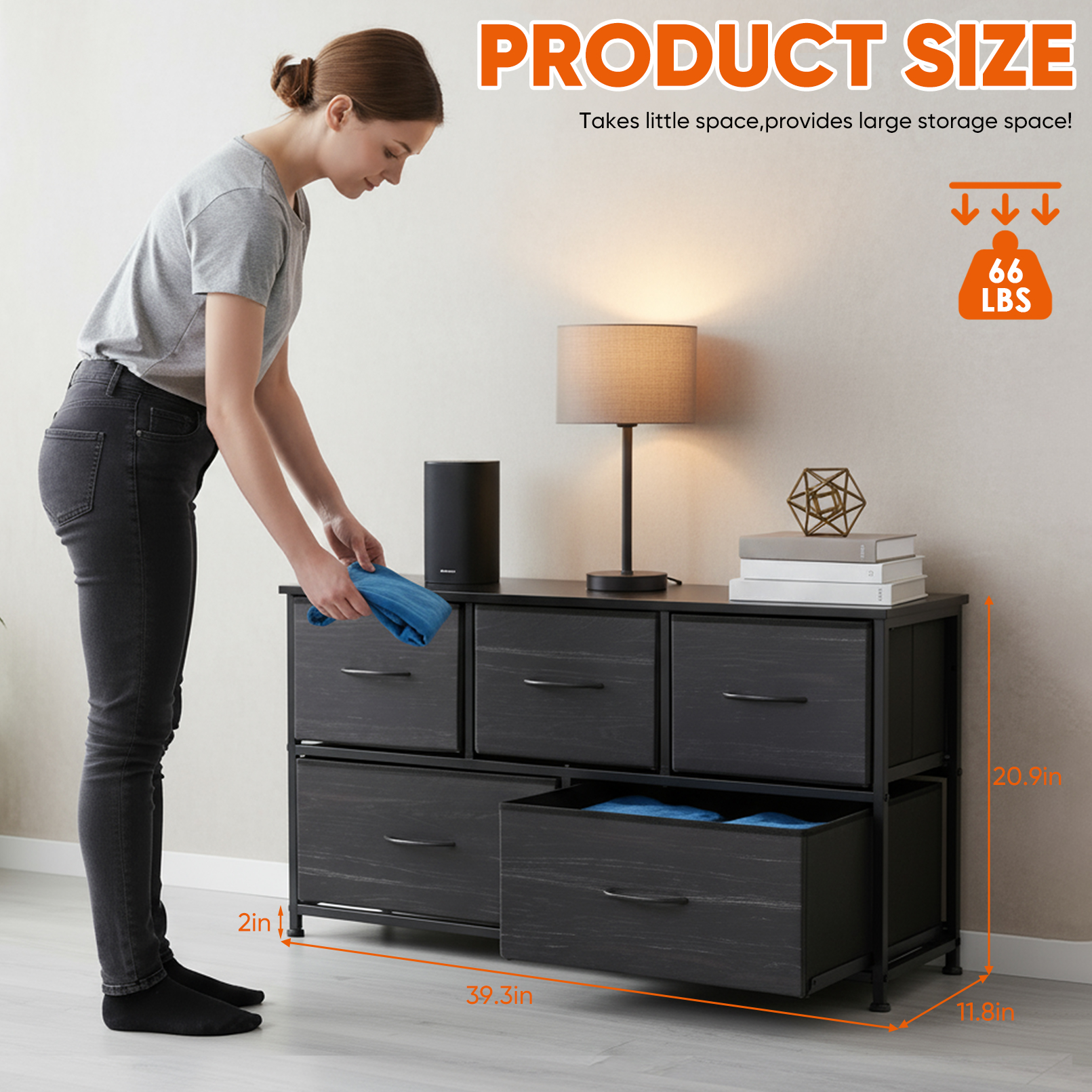 Wooden Top Cabinet Night Stand Dresser For Closet image 36
